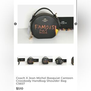 New with tags- Coach X Jean Michel Basquiat Canteen Crossbody Handbag- limited